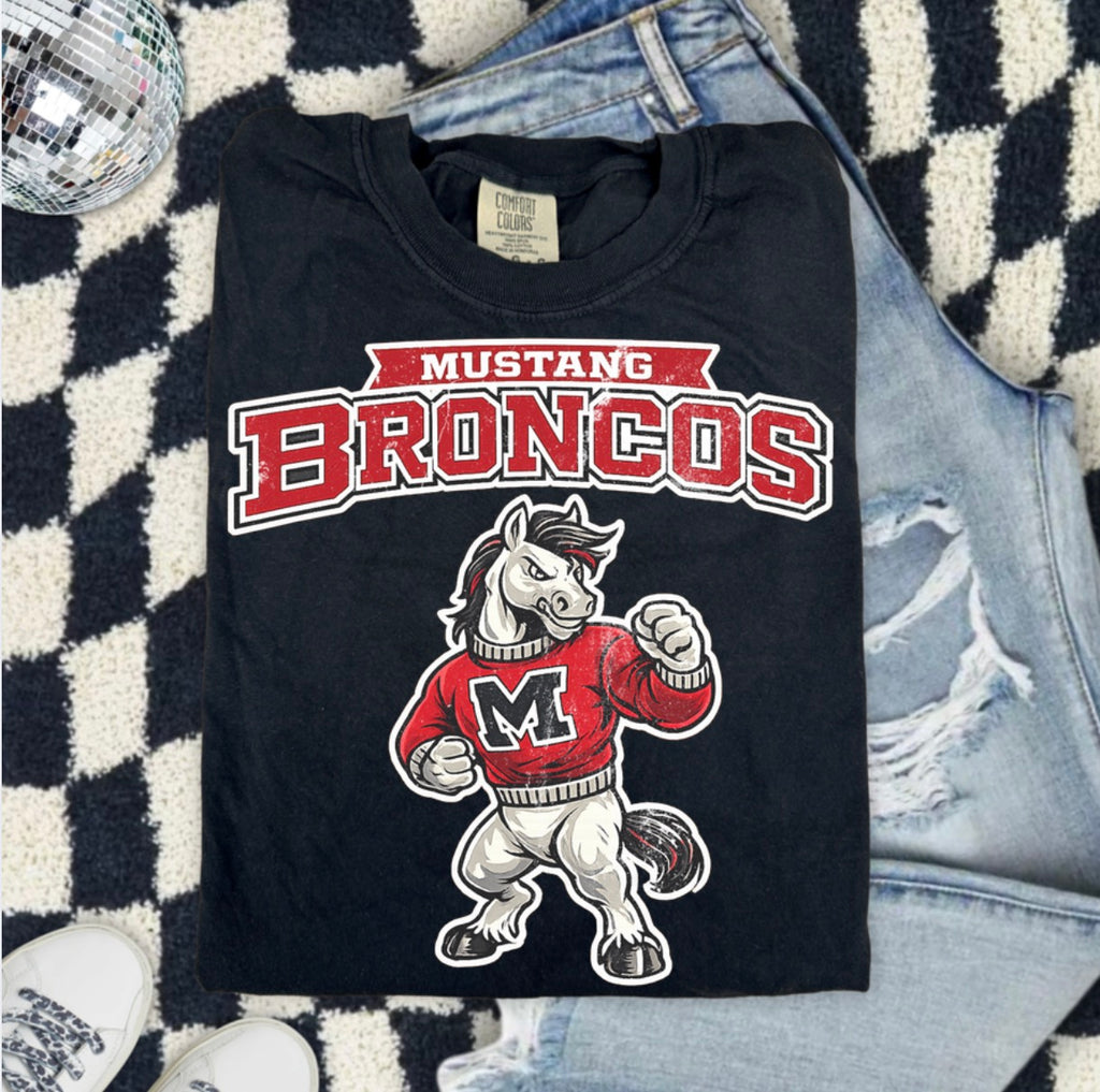 Mustang Broncos Mascot T-Shirt – Retro School Spirit Tee