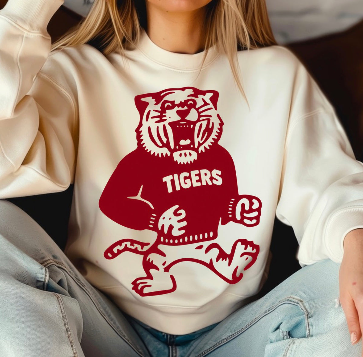 Vintage Tiger Crewneck Sweatshirt – Normal Length