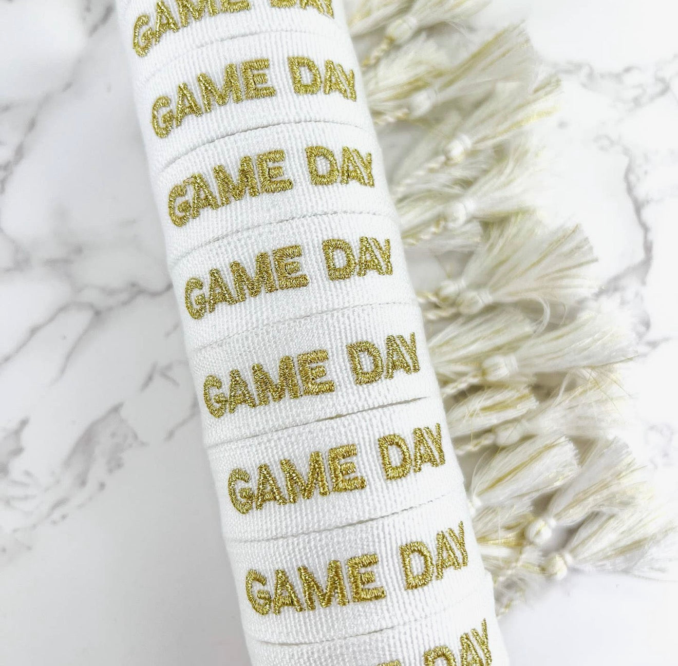 Gold + White Game Day Bracelet