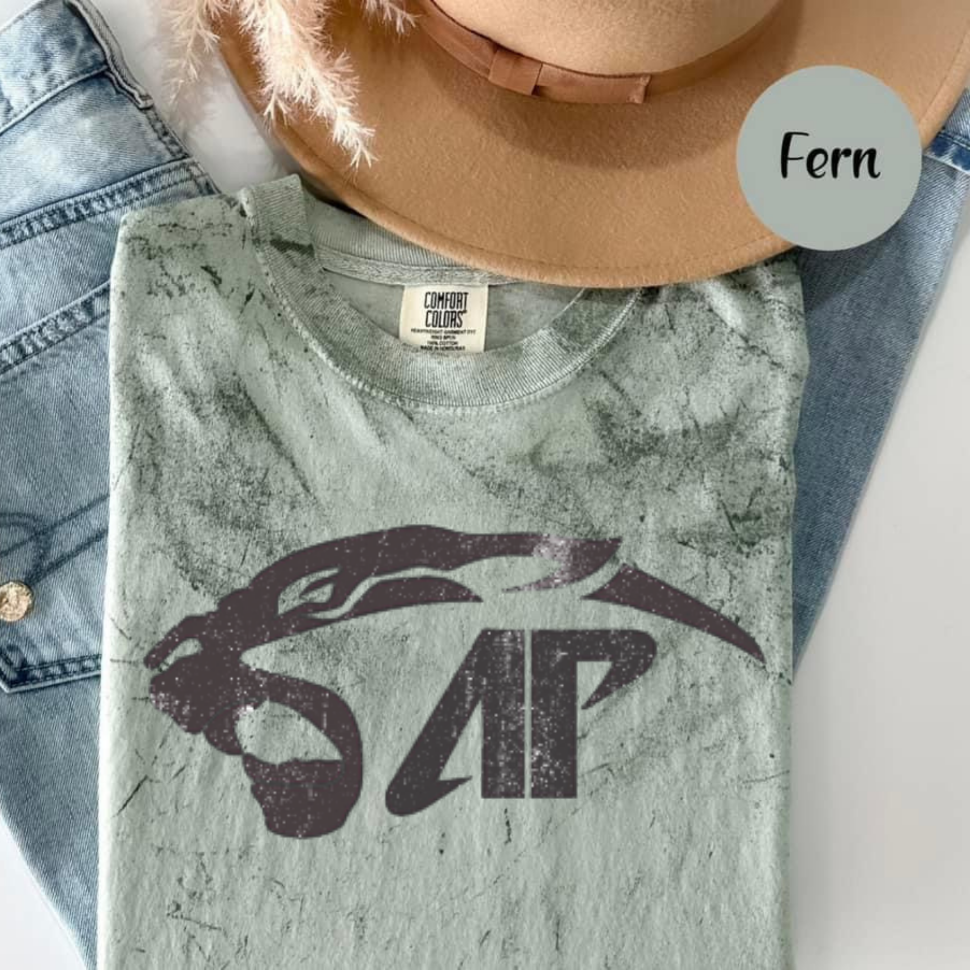 Stonewashed AMPO Panther Graphic T-Shirt