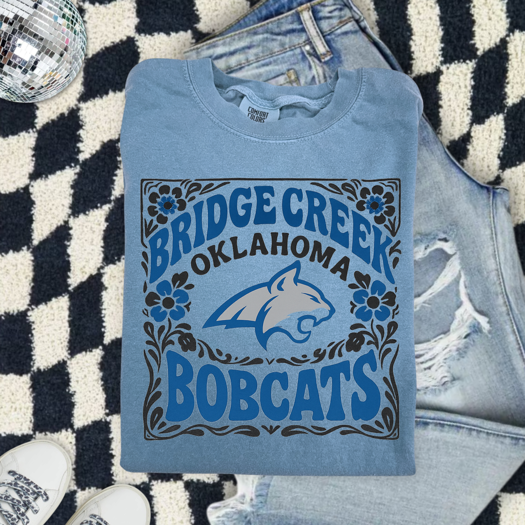 Bridge Creek Oklahoma Bobcats T-Shirt – Retro Mascot Tee