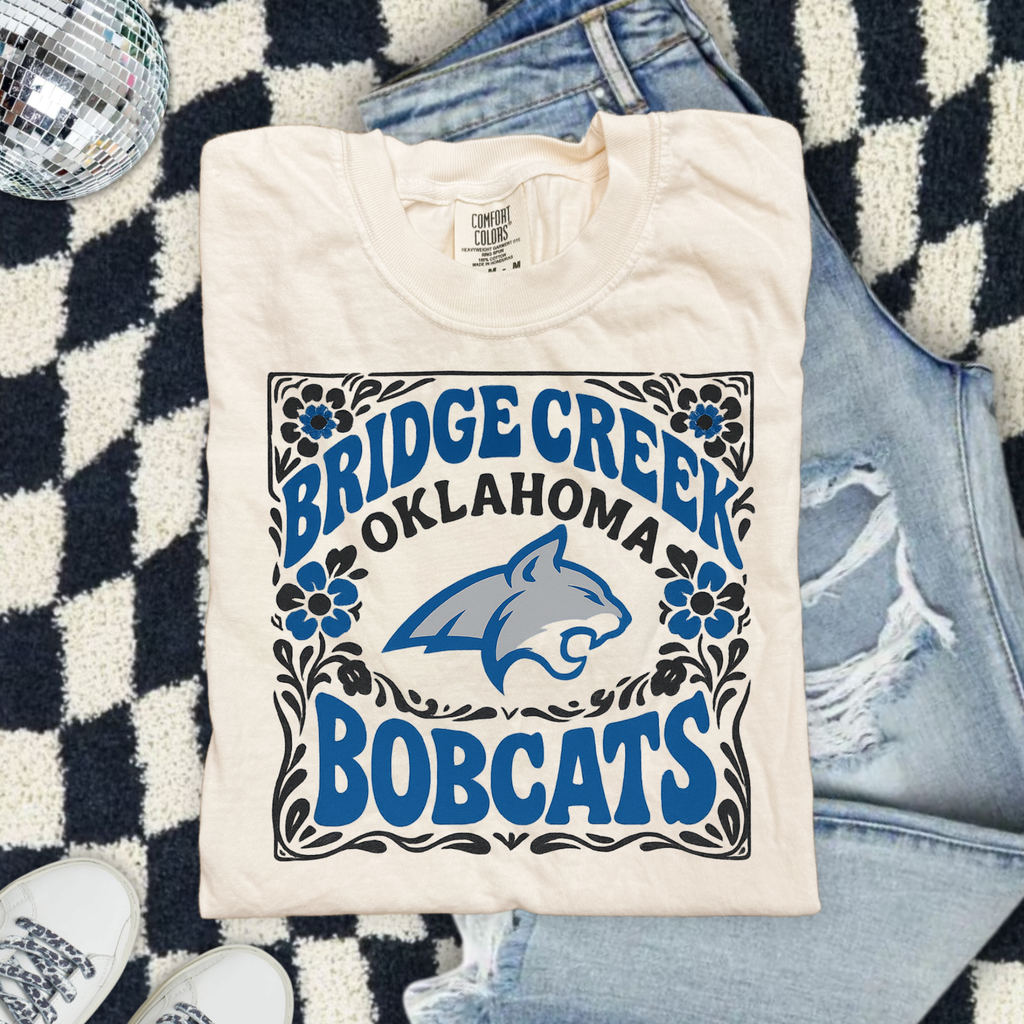 Bridge Creek Oklahoma Bobcats T-Shirt – Retro Mascot Tee