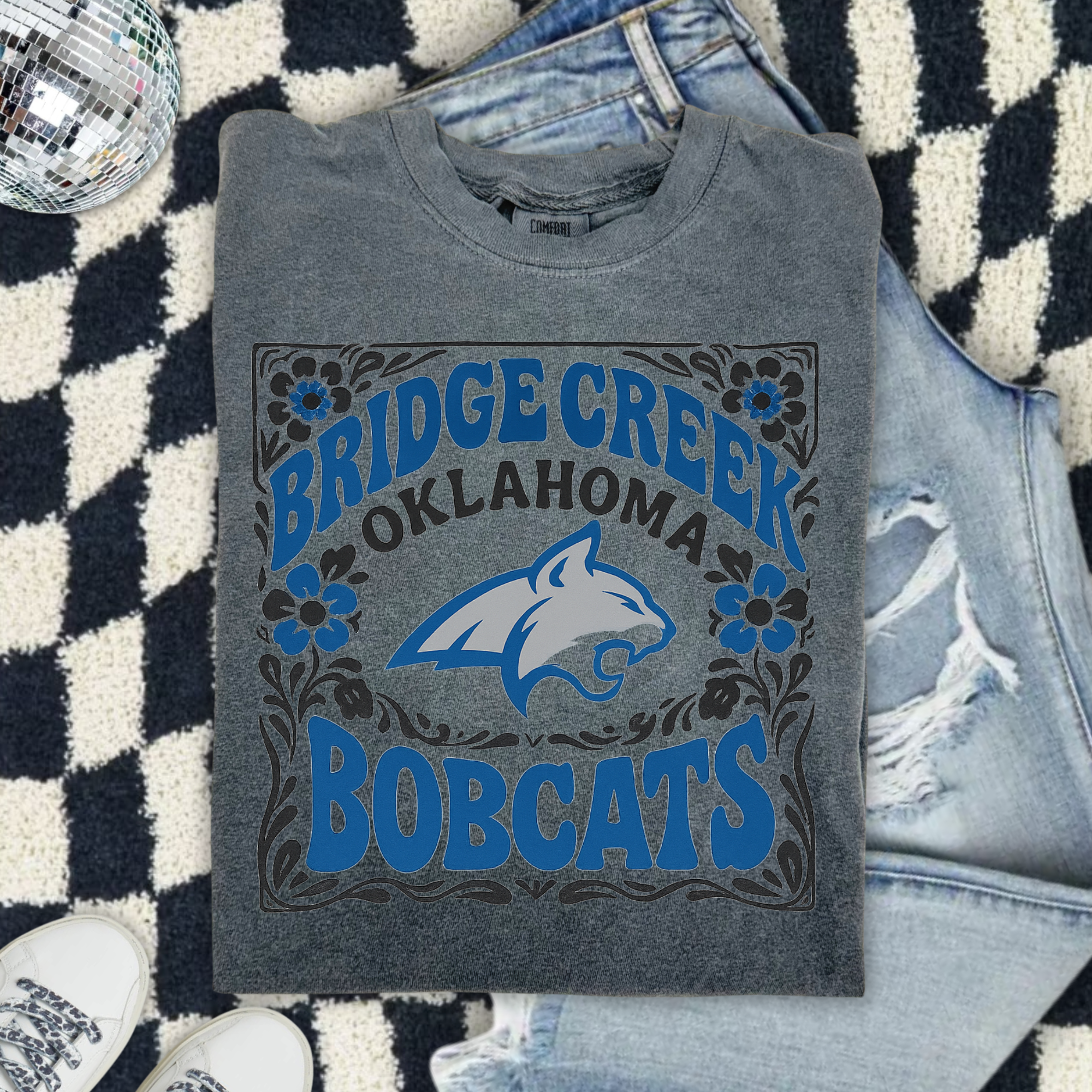 Bridge Creek Oklahoma Bobcats T-Shirt – Retro Mascot Tee