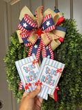 Stars and Stripes Patriotic Slim Can Koozie | Red White & Blue Summer Drink Sleeve