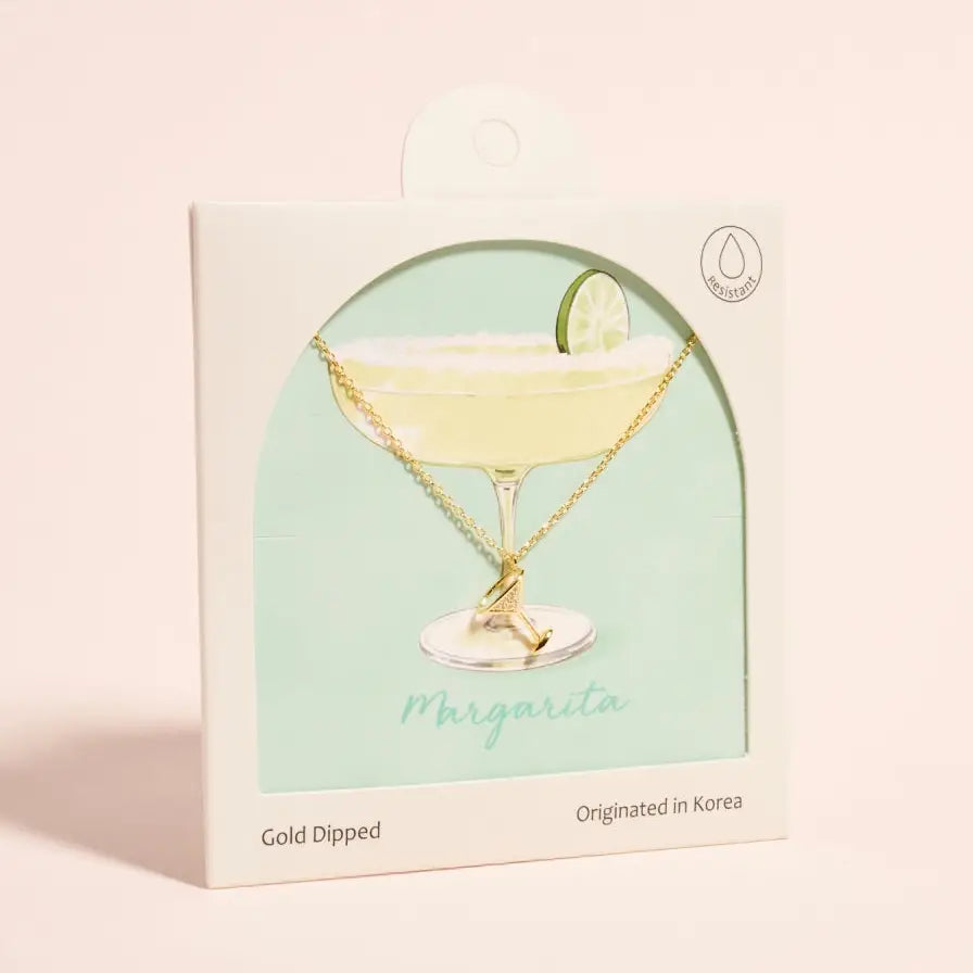 18K Gold Dipped Cocktail Glass Toast Necklace