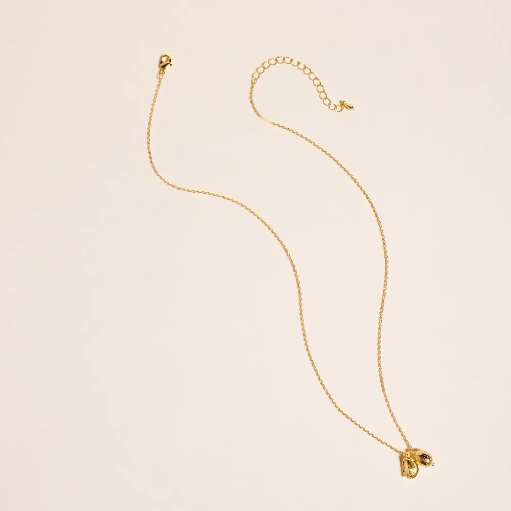 18K Gold Dipped Lemon Fruit Summer Necklace