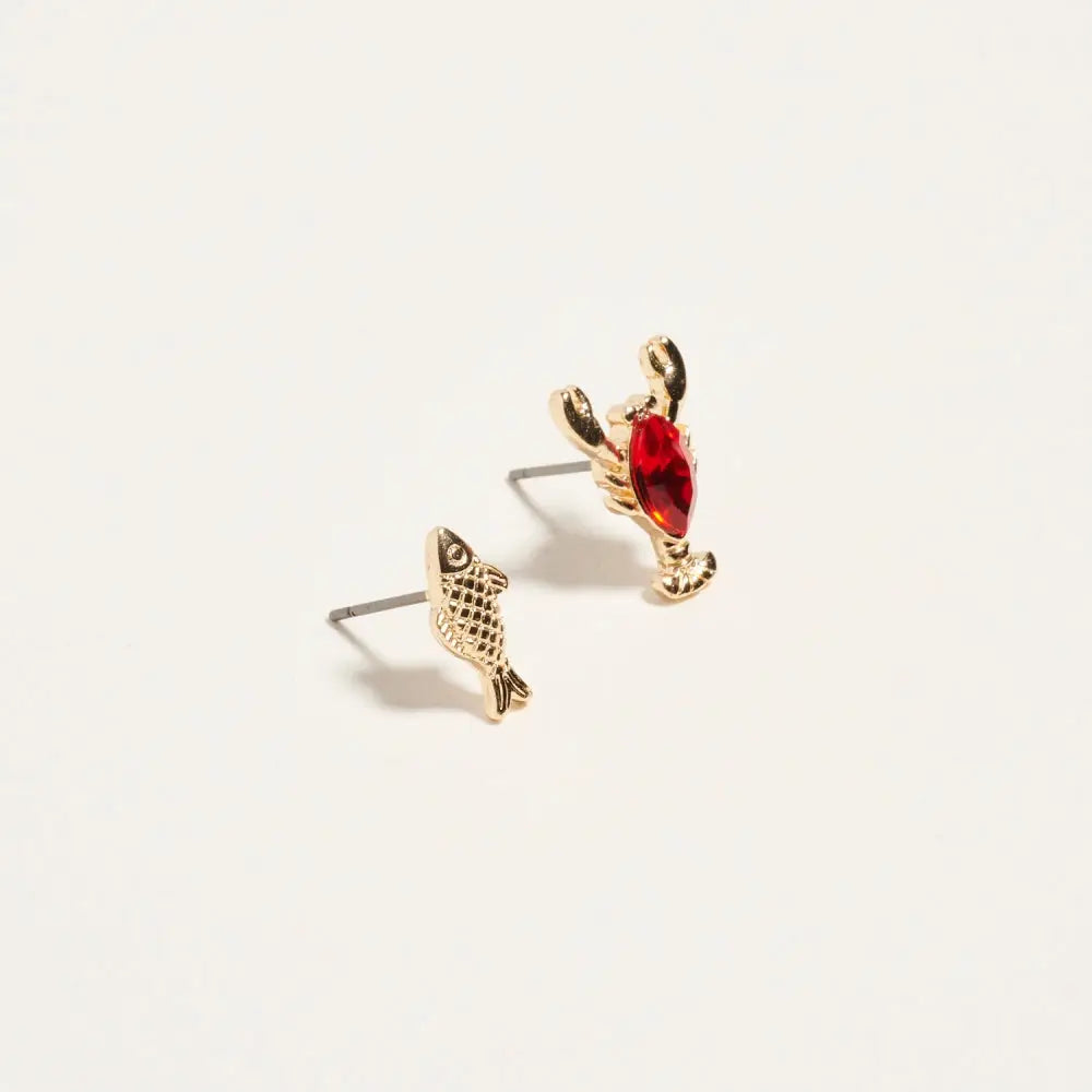 Sealife Beach Fish Lobster 2 Pair Earrings