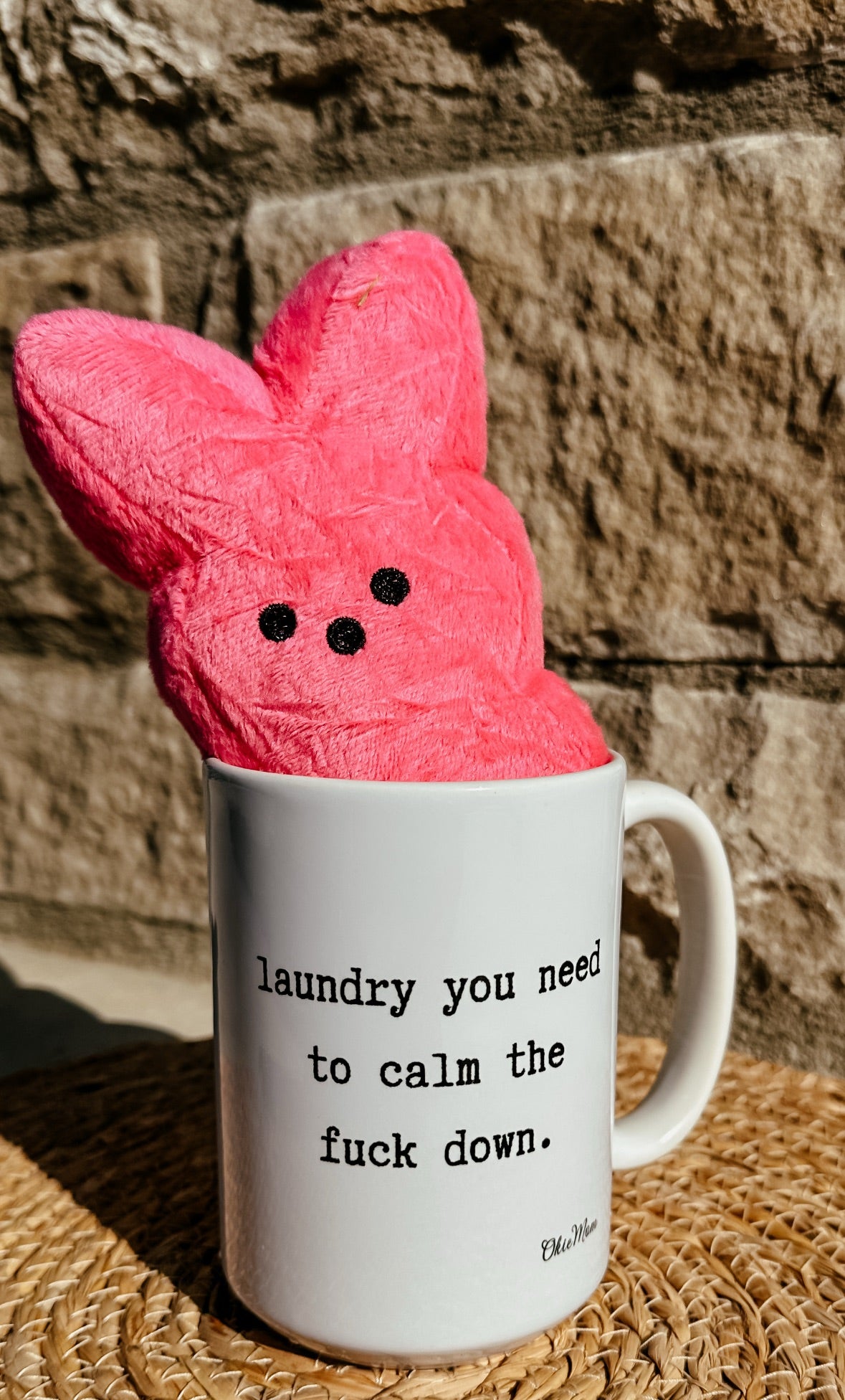 OkieMom Exclusive “Laundry Calm Down” 15oz White Coffee Mug
