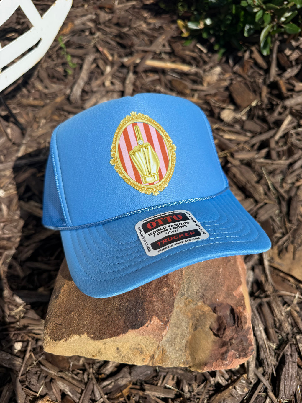 Olive & Bloom Original Gold Hand Foam Trucker Hat