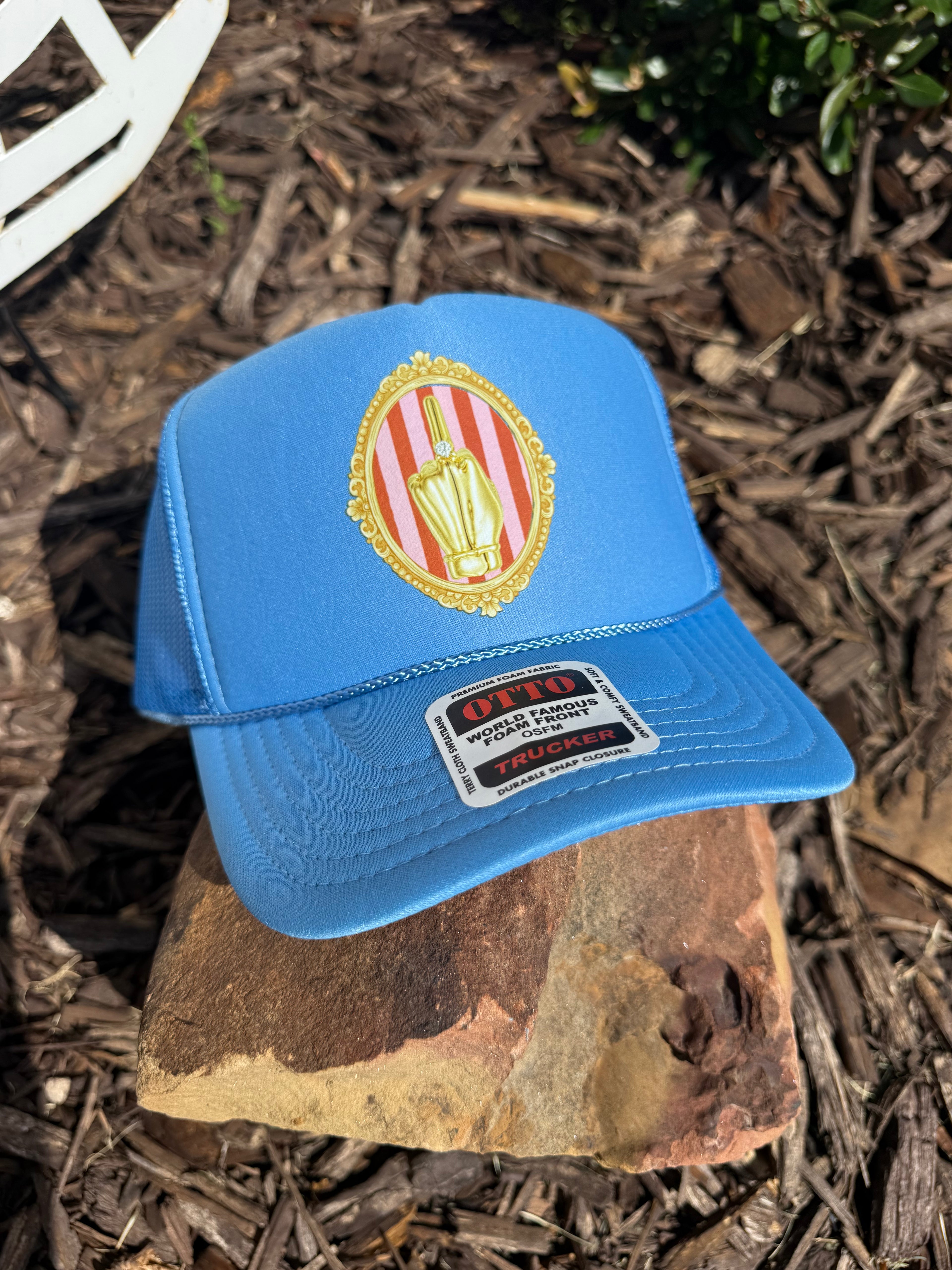 Olive & Bloom Original Gold Hand Foam Trucker Hat
