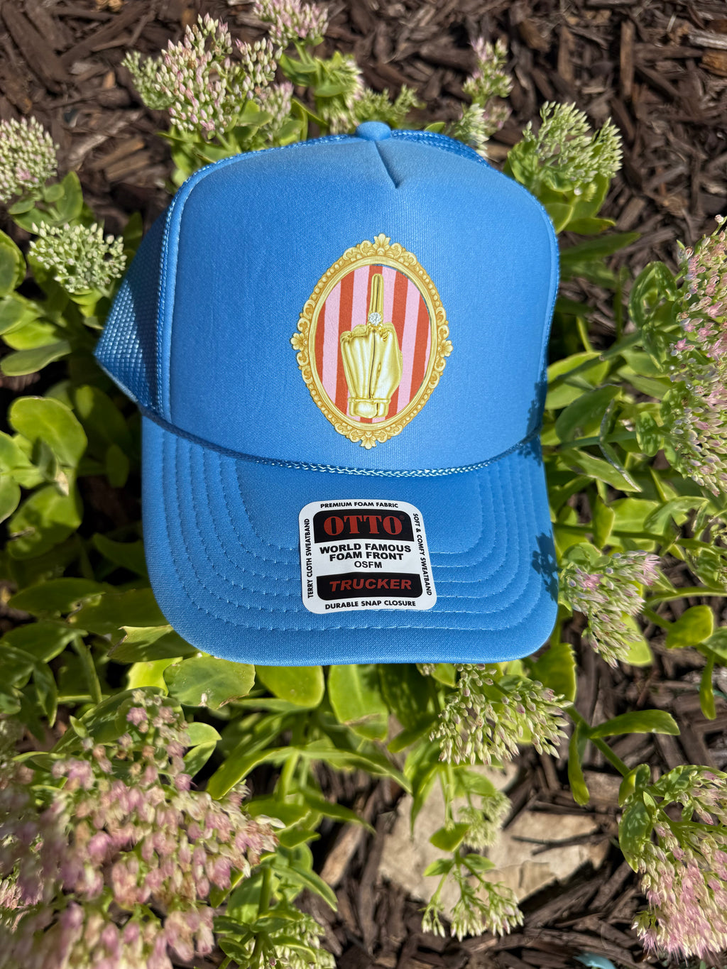 Olive & Bloom Original Gold Hand Foam Trucker Hat