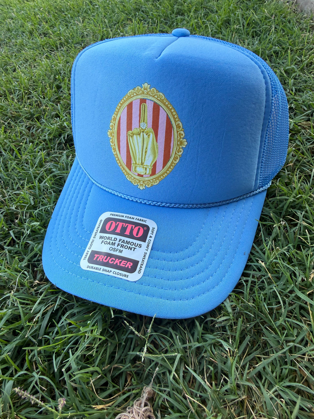Olive & Bloom Original Gold Hand Foam Trucker Hat