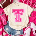 Pink Stacked T Letter T‑Shirt — Adult CC