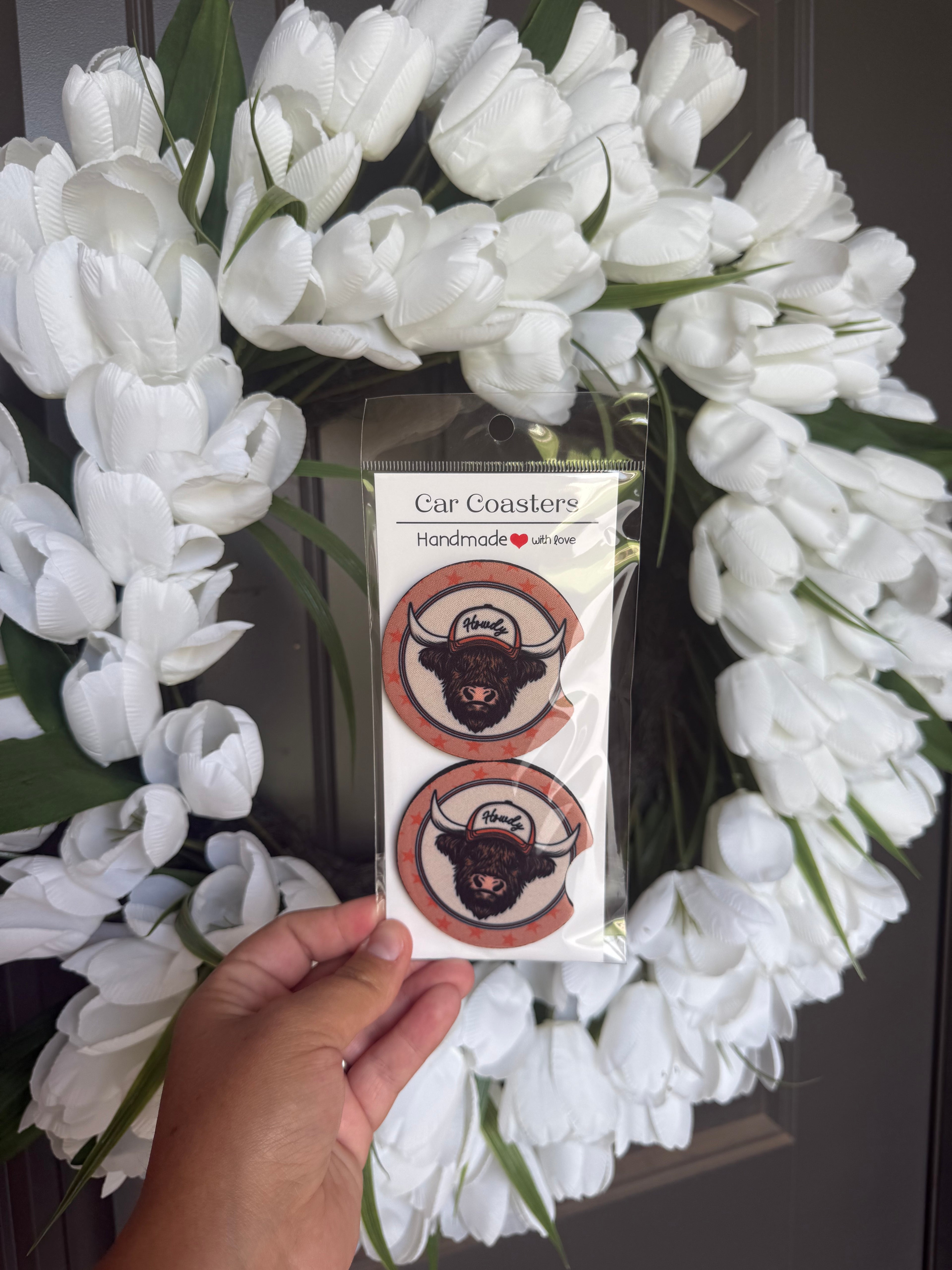 ✨SALE✨ Handmade Car Coasters – Set of 2