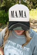 EMBROIDERED MAMA FIVE PANEL TWILL CAP
