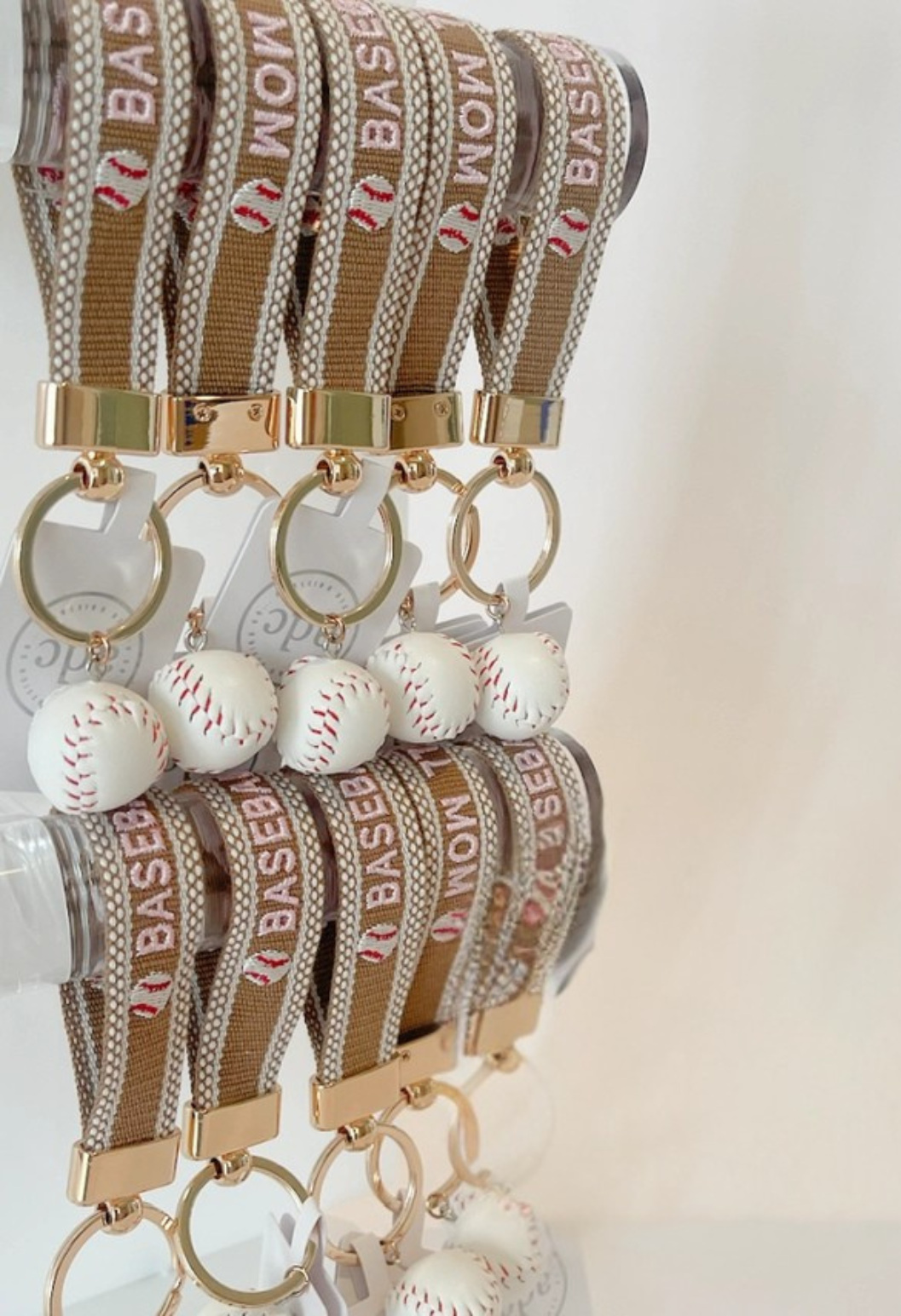 Baseball Mom Wristlet Keychain