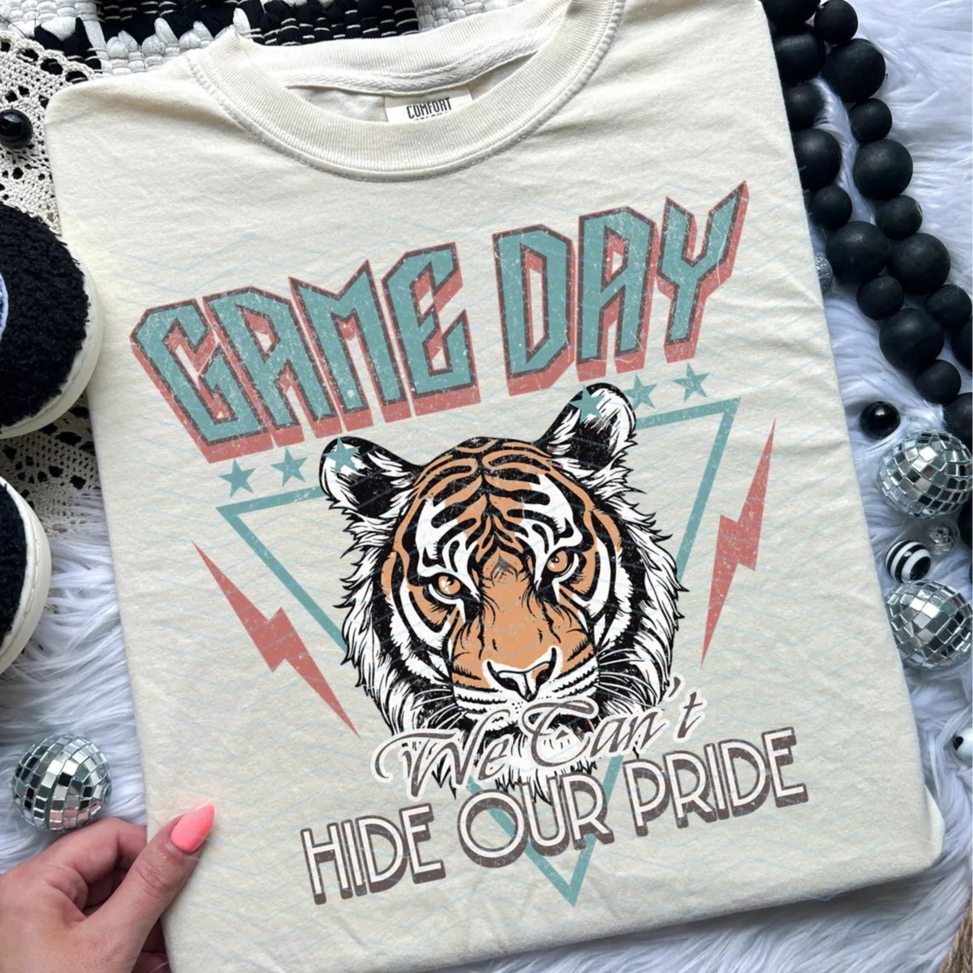 Game Day Tiger Comfort Colors T-Shirt — Vintage Athletic Graphic “Hide Our Pride”