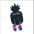 American Dream Patriotic Dangle Earrings | Red White & Blue Acrylic Earrings | Fourth of July Earrings | Americana Jewelry