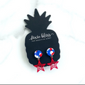 Star of the Show Patriotic Earrings | Red Star Dangle Earrings | Fourth of July Jewelry | Americana Earrings