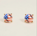 Patriotic Baseball Stud Earrings | American Flag Baseball Earrings | Game Day Studs | Fourth of July Jewelry