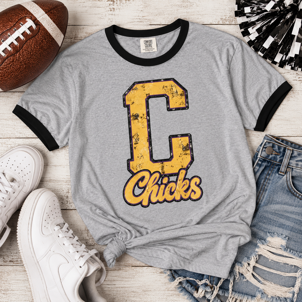 Chicks Graphic Ringer T-Shirt