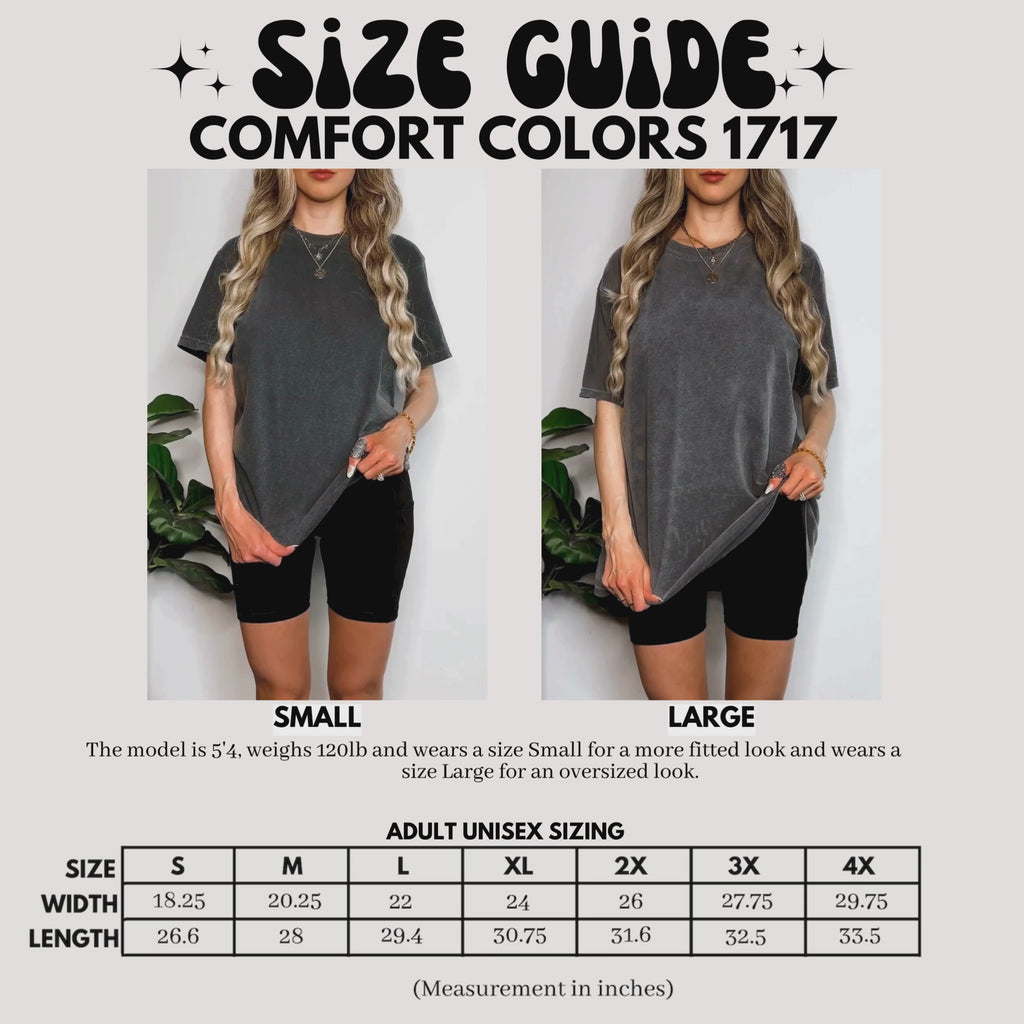 Risen Above Comfort Colors T-Shirt — Neon Bubble Script Cross